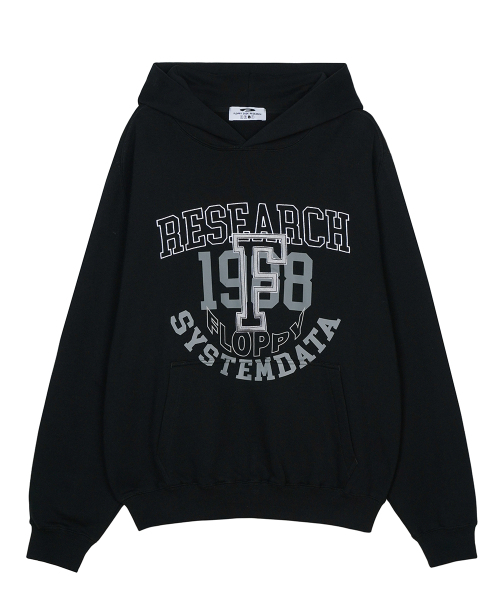Volume Layered F Lettering Hoodie — чёрная толстовка с объёмной нашивкой F