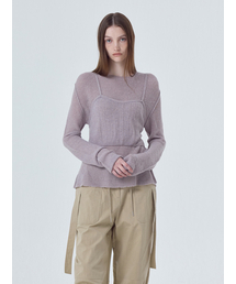 Alpaca Knit Bustier SET, Greyish Purple