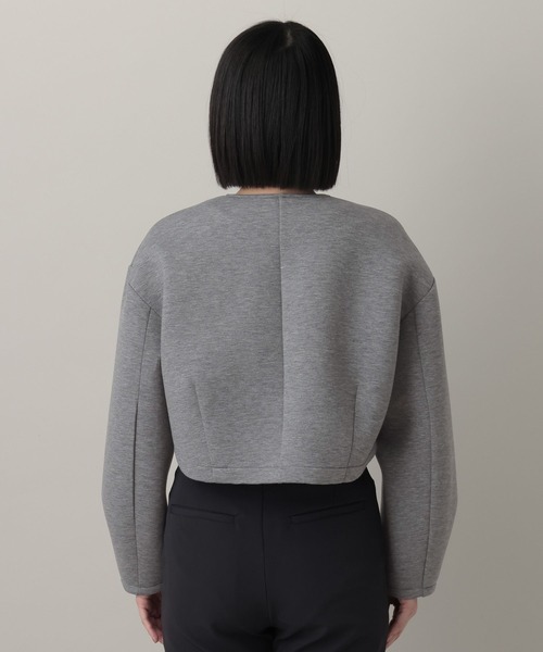 A part by（アパートバイ）の「ボンディングノーカラージャケット（ノーカラージャケット・レディース・グレー系その他5/ブラック・FREE）」の12枚目の写真