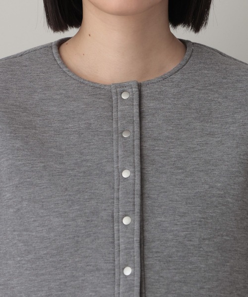 A part by（アパートバイ）の「ボンディングノーカラージャケット（ノーカラージャケット・レディース・グレー系その他5/ブラック・FREE）」の13枚目の写真