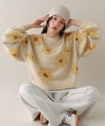 RAGEBLUE | フラワーモチーフジャガードニット(ニット/セーター)