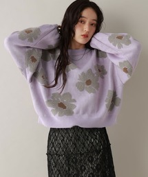 RAGEBLUE | フラワーモチーフジャガードニット(ニット/セーター)