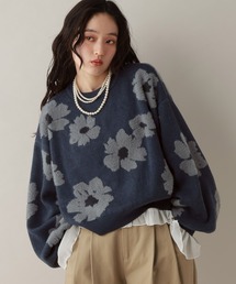 RAGEBLUE | フラワーモチーフジャガードニット(ニット/セーター)
