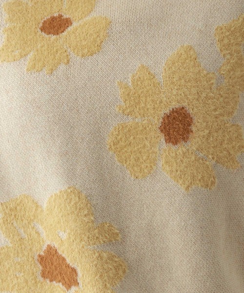 RAGEBLUE（レイジブルー）の「フラワーモチーフジャガードニット（ニット/セーター・レディース・ネイビー/ベージュ/グレー/パープル・FREE）」の15枚目の写真