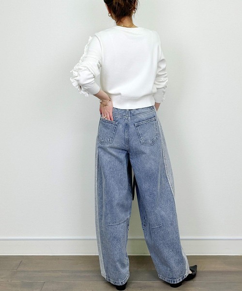 PICCIN（ピッチン）の「フリンジデニムパンツ（デニムパンツ・レディース・オフホワイト/ブルー・M）」の13枚目の写真