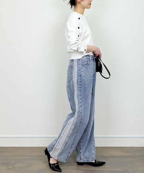 PICCIN（ピッチン）の「フリンジデニムパンツ（デニムパンツ・レディース・オフホワイト/ブルー・M）」の12枚目の写真