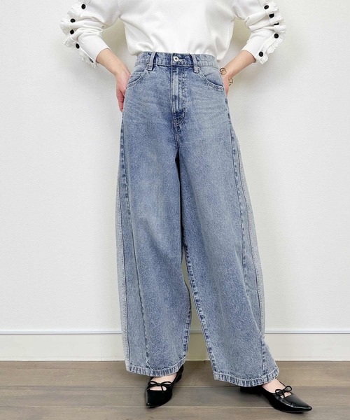 PICCIN（ピッチン）の「フリンジデニムパンツ（デニムパンツ・レディース・オフホワイト/ブルー・M）」の7枚目の写真