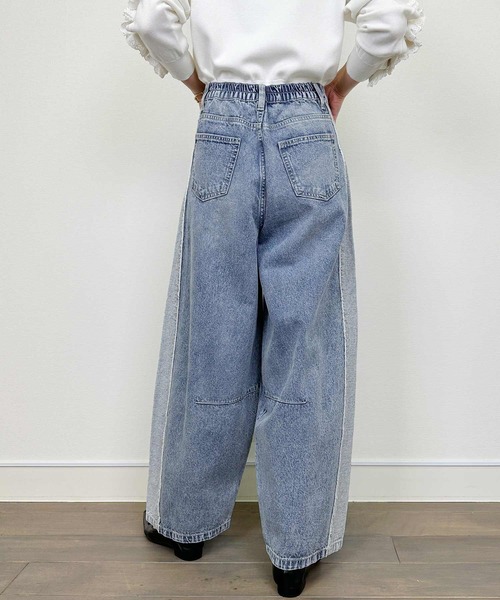 PICCIN（ピッチン）の「フリンジデニムパンツ（デニムパンツ・レディース・オフホワイト/ブルー・M）」の9枚目の写真