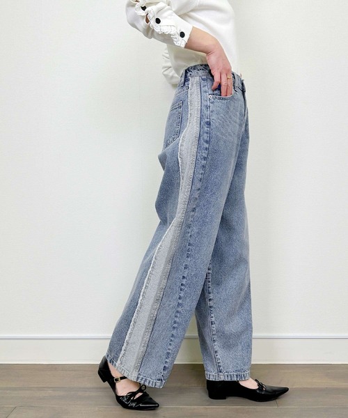 PICCIN（ピッチン）の「フリンジデニムパンツ（デニムパンツ・レディース・オフホワイト/ブルー・M）」の8枚目の写真