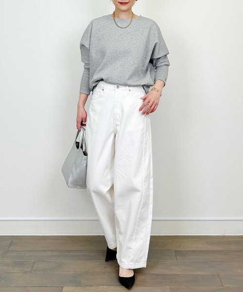 PICCIN（ピッチン）の「フリンジデニムパンツ（デニムパンツ・レディース・オフホワイト/ブルー・M）」の4枚目の写真