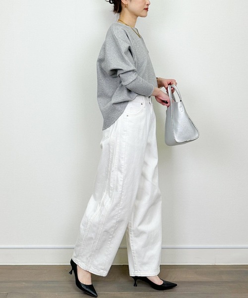 PICCIN（ピッチン）の「フリンジデニムパンツ（デニムパンツ・レディース・オフホワイト/ブルー・M）」の5枚目の写真