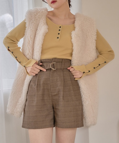 mideal(マイディール)の「boat neck rib knit / ボートネックリブニット(ニット/セーター・レディース・ダークグレー/イエロー/アイボリー・FREE)」の3枚目の写真