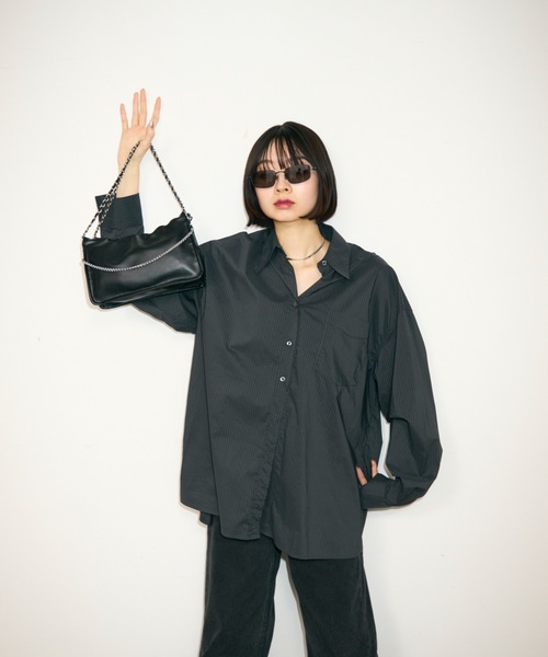 TONER（トナー）の「ギャザーチェーンショルダーバッグ/ロゴプレート付き（ショルダーバッグ・レディース・ブラック/シルバー/ホワイト/ブラウン・FREE）」の12枚目の写真