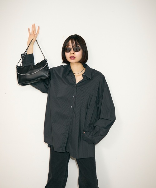 TONER（トナー）の「ギャザーチェーンショルダーバッグ/ロゴプレート付き（ショルダーバッグ・レディース・ブラック/シルバー/ホワイト/ブラウン・FREE）」の13枚目の写真