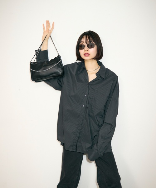 TONER（トナー）の「ギャザーチェーンショルダーバッグ/ロゴプレート付き（ショルダーバッグ・レディース・ブラック/シルバー/ホワイト/ブラウン・FREE）」の14枚目の写真