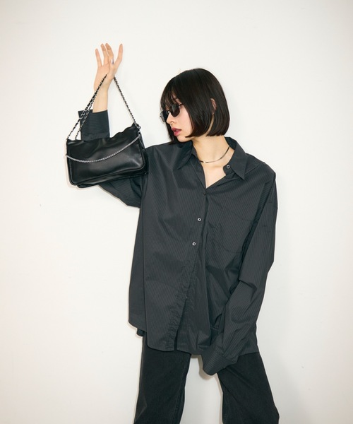 TONER（トナー）の「ギャザーチェーンショルダーバッグ/ロゴプレート付き（ショルダーバッグ・レディース・ブラック/シルバー/ホワイト/ブラウン・FREE）」の15枚目の写真