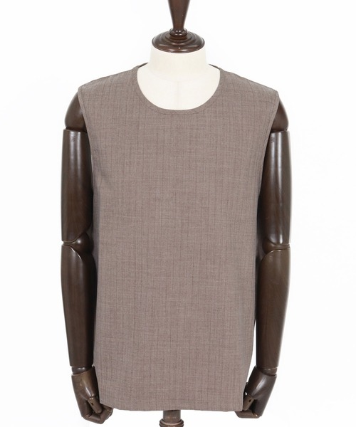 CAMBIO（カンビオ）の「mta602- 脇ZIP付き布帛ピンストライプタンクトップ(BP-BFS0074)（タンクトップ・メンズ・ブラック/グレー/ベージュ・S/M/L）」の16枚目の写真