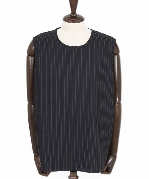 CAMBIO（カンビオ）の「mta602- 脇ZIP付き布帛ピンストライプタンクトップ(BP-BFS0074)（タンクトップ・メンズ・ブラック/グレー/ベージュ・S/M/L）」の18枚目の写真