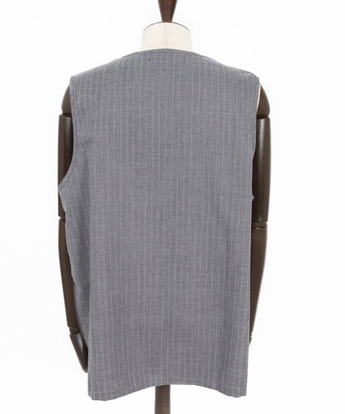 CAMBIO（カンビオ）の「mta602- 脇ZIP付き布帛ピンストライプタンクトップ(BP-BFS0074)（タンクトップ・メンズ・ブラック/グレー/ベージュ・S/M/L）」の21枚目の写真