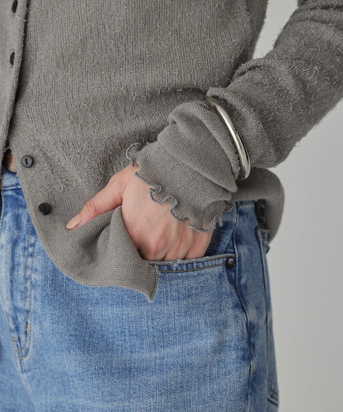 BABYLONE（バビロン）の「フェザーシアーカーデ（カーディガン/ボレロ・レディース・グレー/ホワイト・フリー）」の6枚目の写真