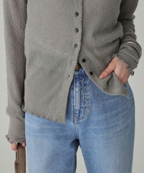 BABYLONE（バビロン）の「フェザーシアーカーデ（カーディガン/ボレロ・レディース・グレー/ホワイト・フリー）」の7枚目の写真