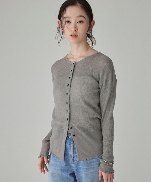 BABYLONE（バビロン）の「フェザーシアーカーデ（カーディガン/ボレロ・レディース・グレー/ホワイト・フリー）」の3枚目の写真