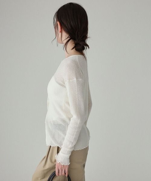 BABYLONE（バビロン）の「フェザーシアーカーデ（カーディガン/ボレロ・レディース・グレー/ホワイト・フリー）」の14枚目の写真