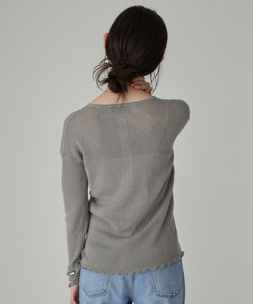 BABYLONE（バビロン）の「フェザーシアーカーデ（カーディガン/ボレロ・レディース・グレー/ホワイト・フリー）」の4枚目の写真