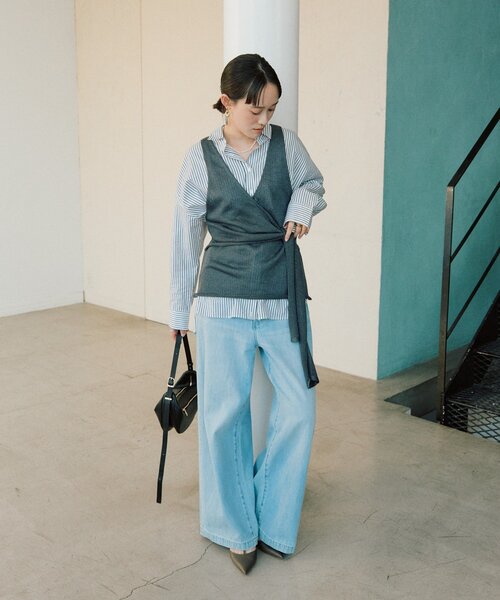 RIVE DROITE(リヴドロワ)の「カシュクールニットビスチェ(ニット/セーター・レディース・モカ/チャコールグレー・FREE)」の18枚目の写真