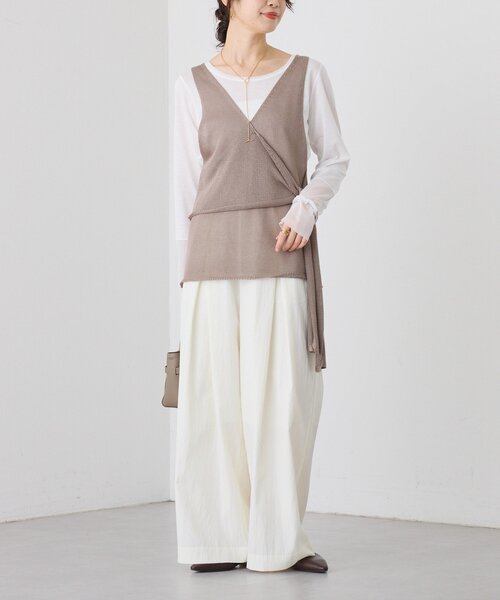 RIVE DROITE(リヴドロワ)の「カシュクールニットビスチェ(ニット/セーター・レディース・モカ/チャコールグレー・FREE)」の5枚目の写真