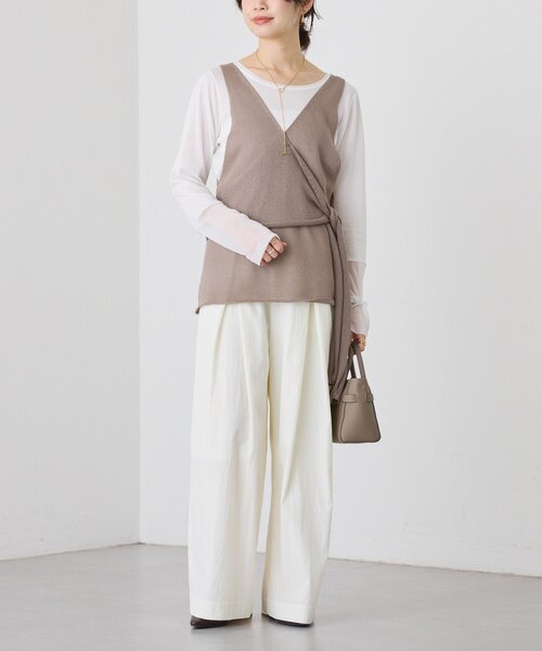 RIVE DROITE(リヴドロワ)の「カシュクールニットビスチェ(ニット/セーター・レディース・モカ/チャコールグレー・FREE)」の6枚目の写真