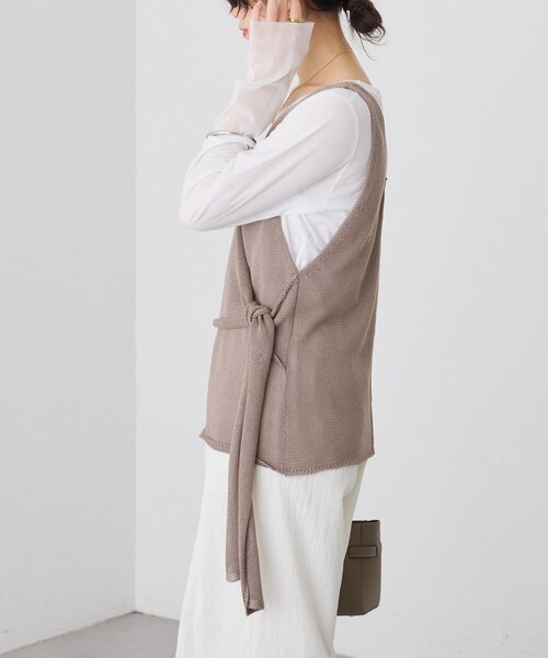 RIVE DROITE(リヴドロワ)の「カシュクールニットビスチェ(ニット/セーター・レディース・モカ/チャコールグレー・FREE)」の11枚目の写真