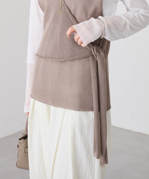 RIVE DROITE(リヴドロワ)の「カシュクールニットビスチェ(ニット/セーター・レディース・モカ/チャコールグレー・FREE)」の14枚目の写真