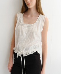 【DUNST】FRILLED SLEEVELESS BLOUSE