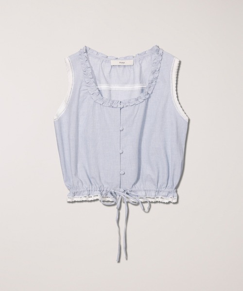 DUNST(ダンスト)の「【DUNST】FRILLED SLEEVELESS BLOUSE(シャツ/ブラウス・レディース・ブラック/ライトブルー/ホワイト・S)」の17枚目の写真