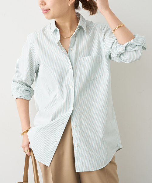 Deuxieme Classe（ドゥーズィエムクラス）の「ワイヤーウォッシュシャツ（シャツ/ブラウス・レディース・ホワイト/モスグリーン/ピンク系その他・FREE）」の2枚目の写真