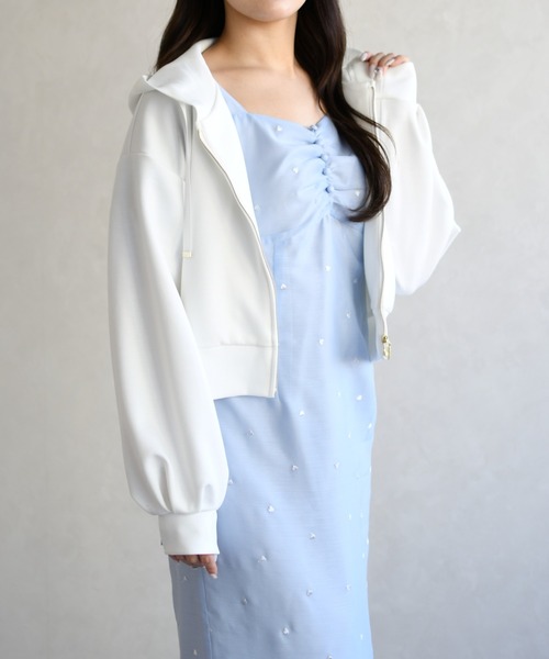 31 Sons de mode（トランテアン　ソン　ドゥ　モード）の「2026春夏新作 ボリュームスリーブパーカー（パーカー・レディース・イエロー/ネイビー/ホワイト・ﾌﾘ-）」の9枚目の写真