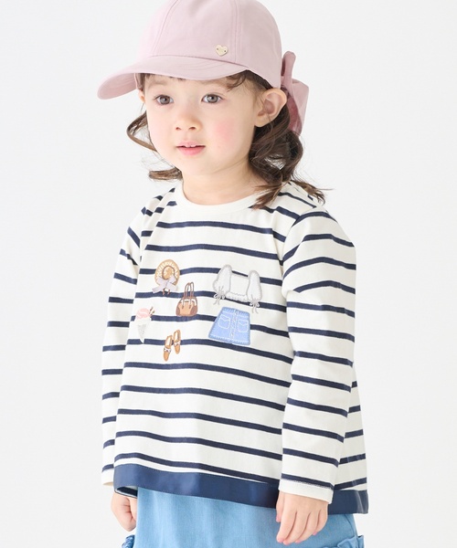 petit main(プティマイン)の「お洋服モチーフ長袖Tシャツ(Tシャツ/カットソー・キッズ・ネイビー/イエロー/オフホワイト/ライトピンク・110cm/90cm/80cm/100cm/120cm/130cm)」の3枚目の写真