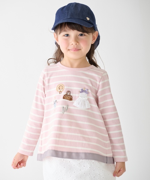 petit main(プティマイン)の「お洋服モチーフ長袖Tシャツ(Tシャツ/カットソー・キッズ・ネイビー/イエロー/オフホワイト/ライトピンク・110cm/90cm/80cm/100cm/120cm/130cm)」の4枚目の写真