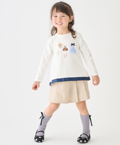 petit main(プティマイン)の「お洋服モチーフ長袖Tシャツ(Tシャツ/カットソー・キッズ・ネイビー/イエロー/オフホワイト/ライトピンク・110cm/90cm/80cm/100cm/120cm/130cm)」の7枚目の写真