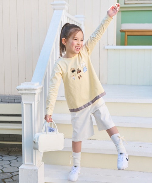 petit main(プティマイン)の「お洋服モチーフ長袖Tシャツ(Tシャツ/カットソー・キッズ・ネイビー/イエロー/オフホワイト/ライトピンク・110cm/90cm/80cm/100cm/120cm/130cm)」の9枚目の写真