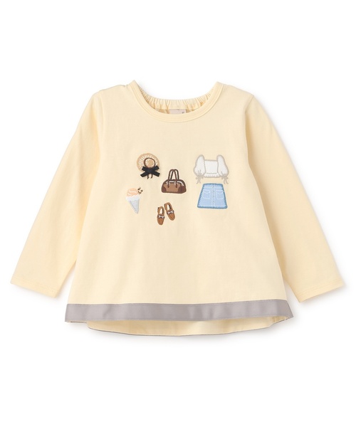 petit main(プティマイン)の「お洋服モチーフ長袖Tシャツ(Tシャツ/カットソー・キッズ・ネイビー/イエロー/オフホワイト/ライトピンク・110cm/90cm/80cm/100cm/120cm/130cm)」の12枚目の写真