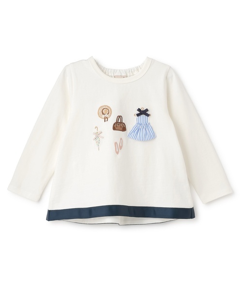 petit main(プティマイン)の「お洋服モチーフ長袖Tシャツ(Tシャツ/カットソー・キッズ・ネイビー/イエロー/オフホワイト/ライトピンク・110cm/90cm/80cm/100cm/120cm/130cm)」の13枚目の写真