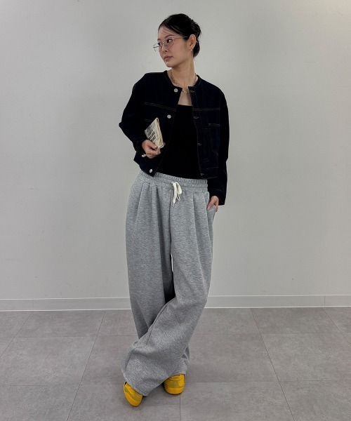 mellomela.(メロメラ)の「ショート丈Gジャン(デニムジャケット・レディース・グレー系その他7/ダークネイビー/ブルー・M)」の12枚目の写真