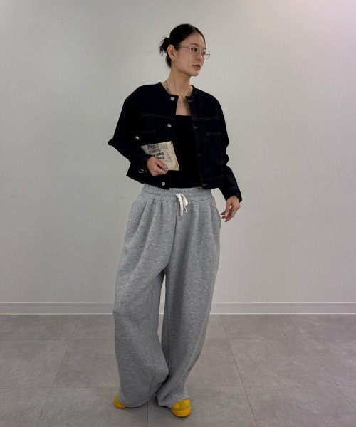mellomela.(メロメラ)の「ショート丈Gジャン(デニムジャケット・レディース・グレー系その他7/ダークネイビー/ブルー・M)」の13枚目の写真