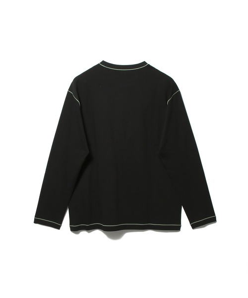 ESTNATION(エストネーション)の「GOOD PEOPLE GOOD STITCHING GOOD PRODUCT for ESTNATION / カラーステッチ ロングスリーブカットソー(Tシャツ/カットソー・メンズ・ブラック/オフホワイト・MEDIUM/LARGE)」の3枚目の写真