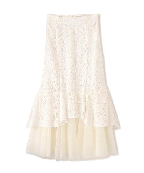 PROPORTION BODY DRESSING(プロポーションボディドレッシング)の「チュールドッキングレーススカート / 1216120300(スカート・レディース・ホワイト系その他/ベージュ・P/S/MEDIUM)」の15枚目の写真