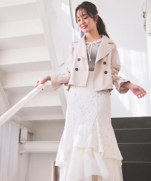 PROPORTION BODY DRESSING(プロポーションボディドレッシング)の「チュールドッキングレーススカート / 1216120300(スカート・レディース・ホワイト系その他/ベージュ・P/S/MEDIUM)」の18枚目の写真