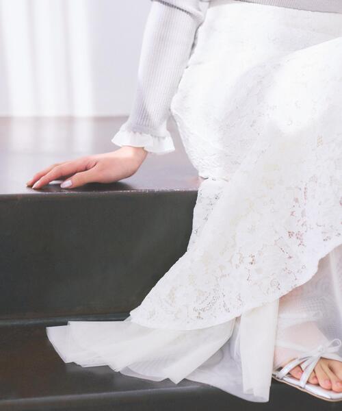 PROPORTION BODY DRESSING(プロポーションボディドレッシング)の「チュールドッキングレーススカート / 1216120300(スカート・レディース・ホワイト系その他/ベージュ・P/S/MEDIUM)」の19枚目の写真