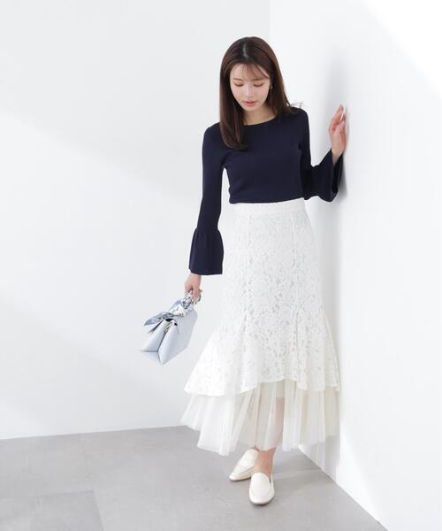 PROPORTION BODY DRESSING(プロポーションボディドレッシング)の「チュールドッキングレーススカート / 1216120300(スカート・レディース・ホワイト系その他/ベージュ・P/S/MEDIUM)」の22枚目の写真